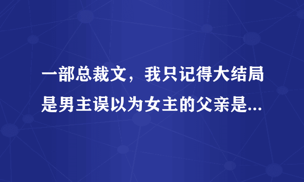 一部总裁文，我只记得大结局是男主误以为女主的父亲是仇人，错杀了他，女主被她爸爸送上飞机