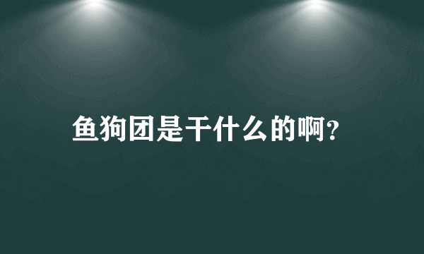 鱼狗团是干什么的啊？