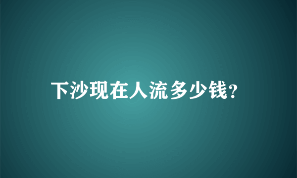 下沙现在人流多少钱？