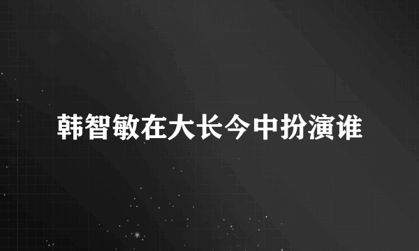 韩智敏在大长今中扮演谁