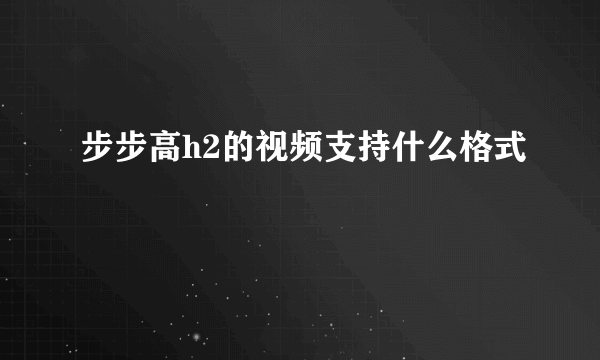 步步高h2的视频支持什么格式