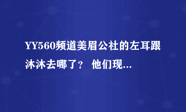 YY560频道美眉公社的左耳跟沐沐去哪了？ 他们现在还有接档么 在哪可以找到他们？