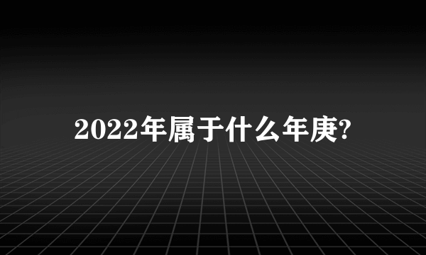 2022年属于什么年庚?