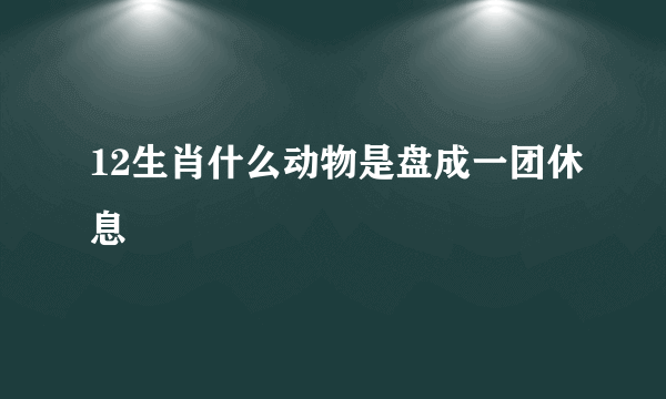 12生肖什么动物是盘成一团休息