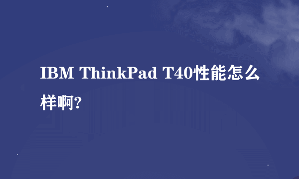 IBM ThinkPad T40性能怎么样啊?