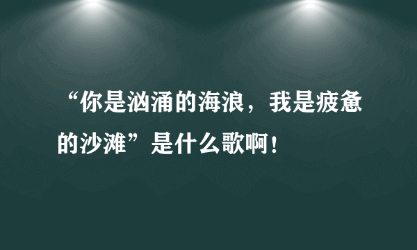 “你是汹涌的海浪，我是疲惫的沙滩”是什么歌啊！