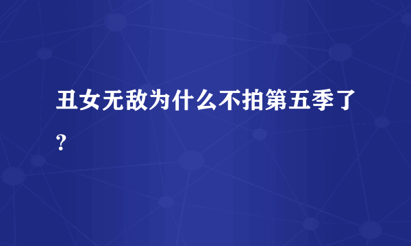 丑女无敌为什么不拍第五季了？