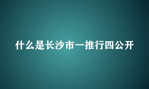 什么是长沙市一推行四公开