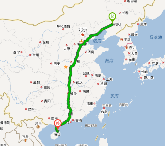 沈海高速广州方向3174公里处的地图