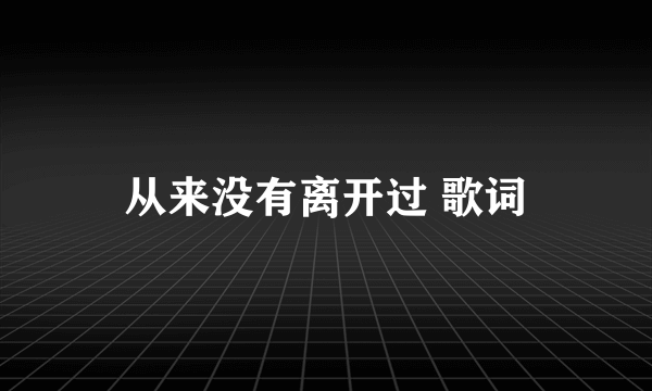 从来没有离开过 歌词