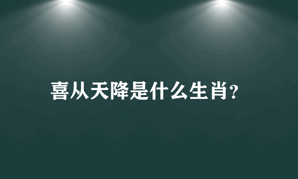 喜从天降是什么生肖？