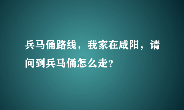 兵马俑路线，我家在咸阳，请问到兵马俑怎么走？