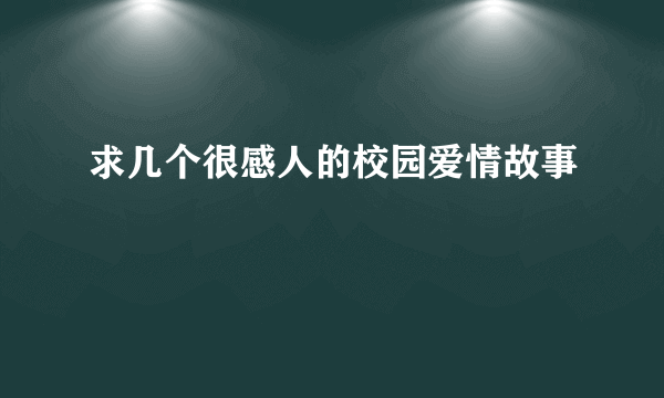 求几个很感人的校园爱情故事