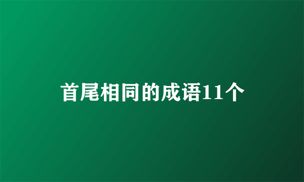 首尾相同的成语11个