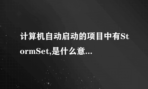 计算机自动启动的项目中有StormSet,是什么意思,可以不让它自动启动吗?