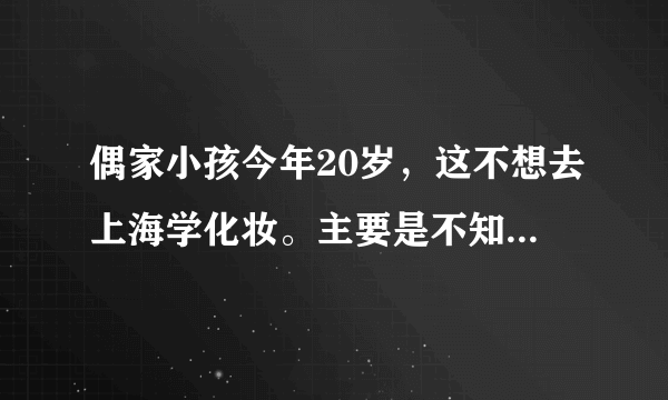 偶家小孩今年20岁，这不想去上海学化妆。主要是不知哪的好我们都不放心她去。