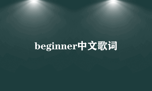 beginner中文歌词