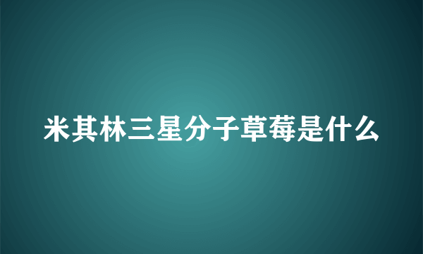 米其林三星分子草莓是什么