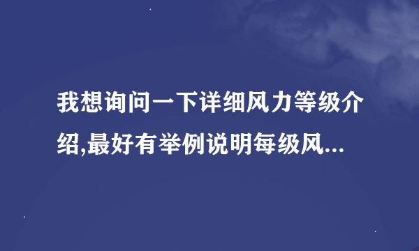 我想询问一下详细风力等级介绍,最好有举例说明每级风有多大!