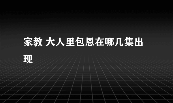 家教 大人里包恩在哪几集出现