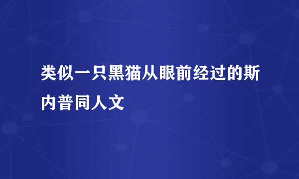 类似一只黑猫从眼前经过的斯内普同人文