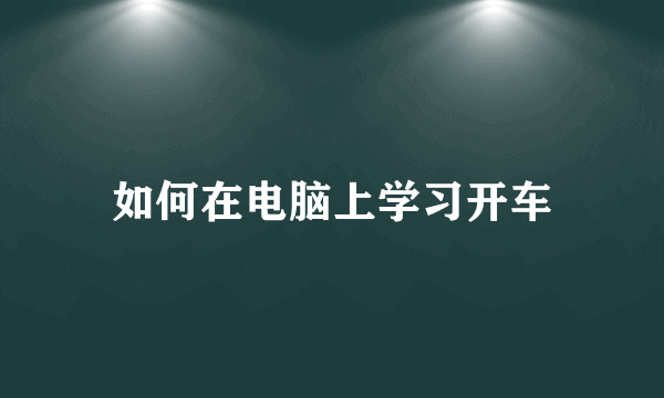 如何在电脑上学习开车