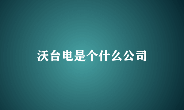 沃台电是个什么公司