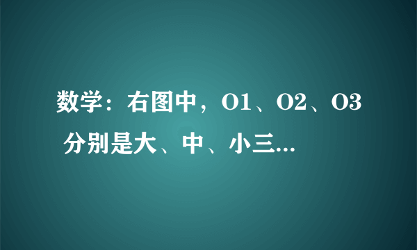 数学：右图中，O1、O2、O3 分别是大、中、小三个圆的圆心。 如果大圆的直径是4厘米，那么大圆的周长是（