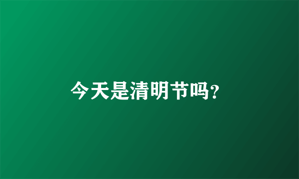 今天是清明节吗？