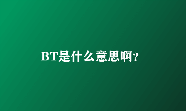 BT是什么意思啊？