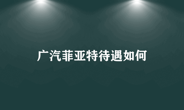 广汽菲亚特待遇如何