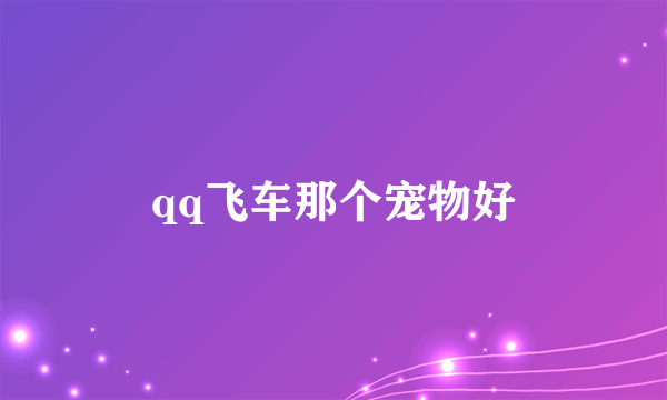 qq飞车那个宠物好