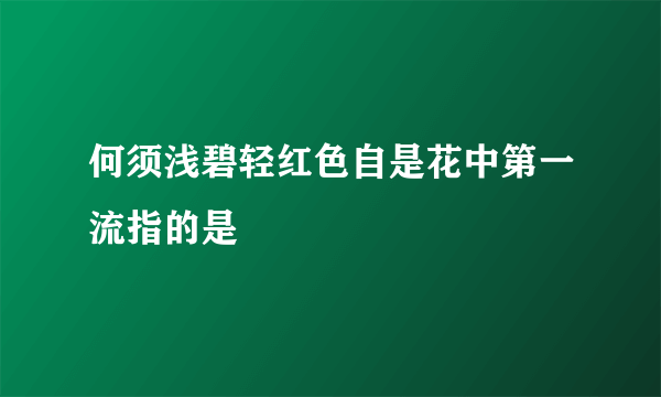 何须浅碧轻红色自是花中第一流指的是