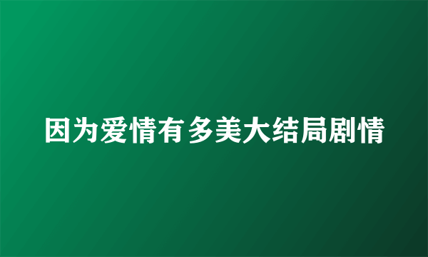 因为爱情有多美大结局剧情