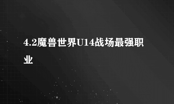 4.2魔兽世界U14战场最强职业