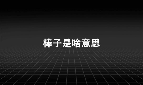 棒子是啥意思