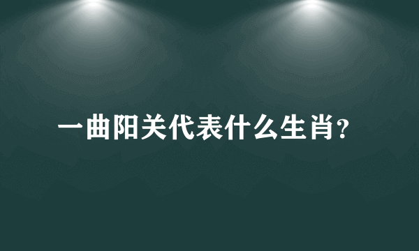 一曲阳关代表什么生肖？