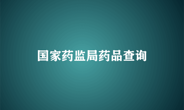 国家药监局药品查询