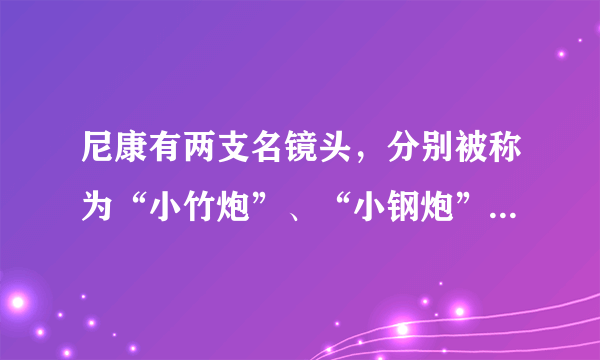 尼康有两支名镜头，分别被称为“小竹炮”、“小钢炮”请问住这种称呼的由来?