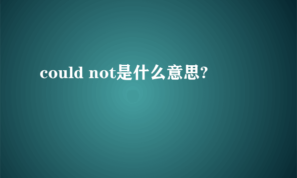 could not是什么意思?