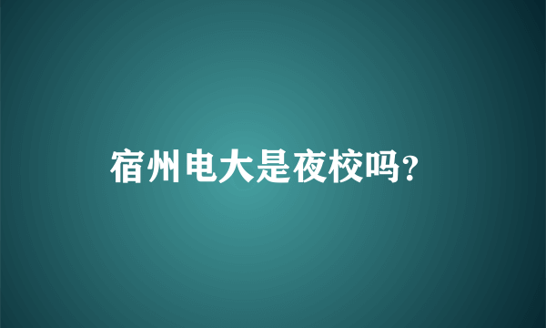 宿州电大是夜校吗？