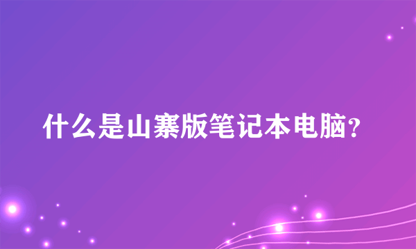 什么是山寨版笔记本电脑？