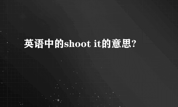 英语中的shoot it的意思?