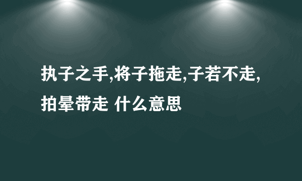 执子之手,将子拖走,子若不走,拍晕带走 什么意思