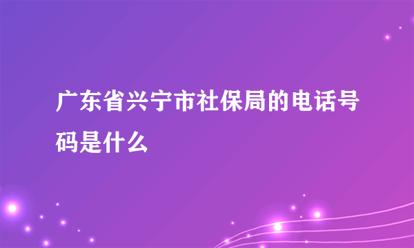 广东省兴宁市社保局的电话号码是什么