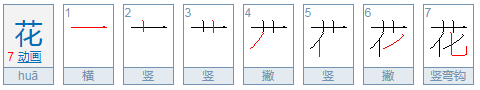 花笔顺怎么写呀