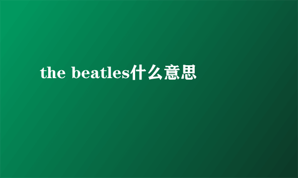 the beatles什么意思