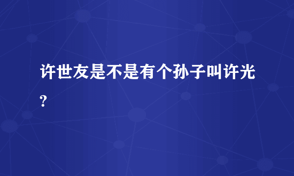 许世友是不是有个孙子叫许光?