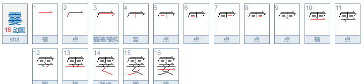 霎的组词有哪些呢