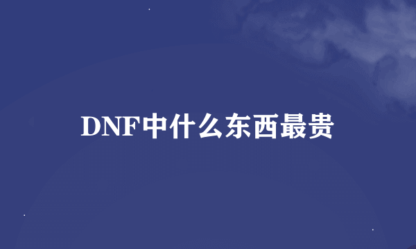 DNF中什么东西最贵